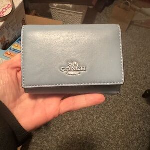 Coach Sky Blue Leather Card Holder